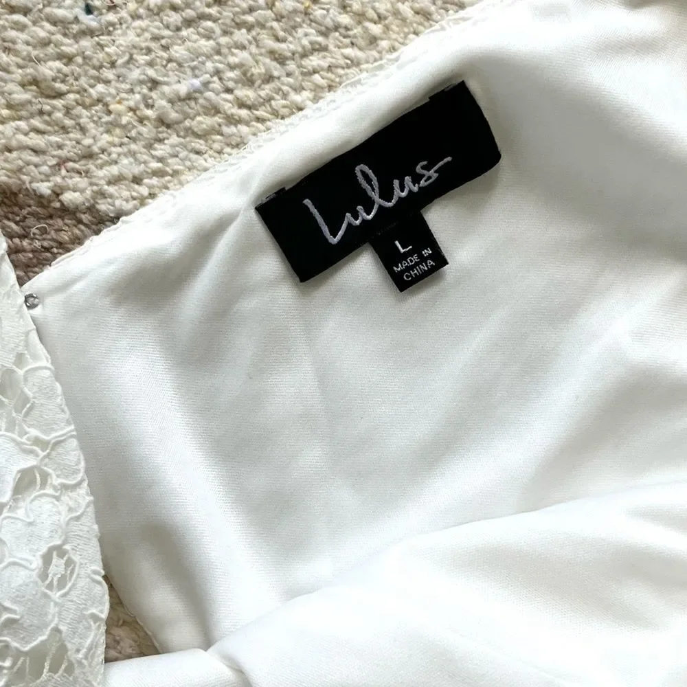 Lulu's White Lace V-Neck Cutout Mini Dress - Picture 9 of 11